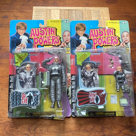 AUSTIN POWERS 1999 Moon Mission Dr Evil & Mini Me Lot Of (2) Action Figure Sets - Picture 1 of 10